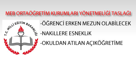 meb orta öğretim kurumları taslağı