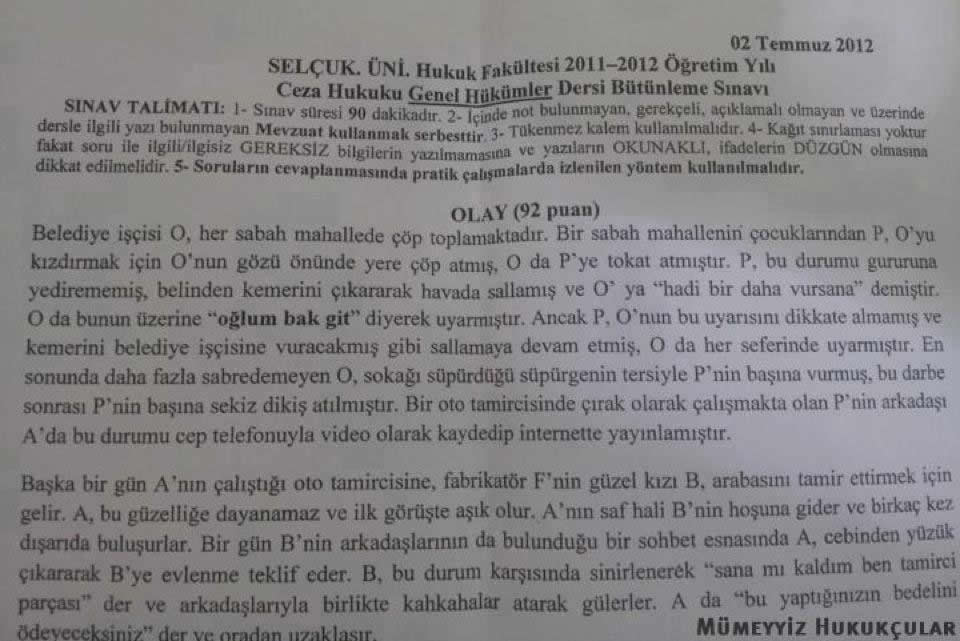 ‘Oğlum bak git’ sınav sorusu oldu