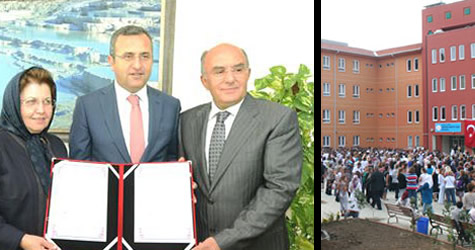 Evlilik yıl dönümü olarak okula eşinin adını verdi